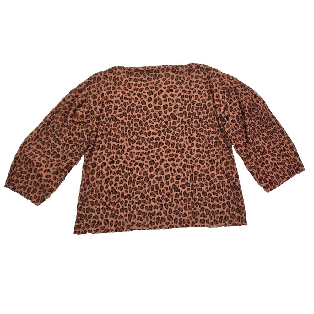 Zara Pleated Leopard Print Tunic Top Womens XL NEW Oversized Seamless NWT